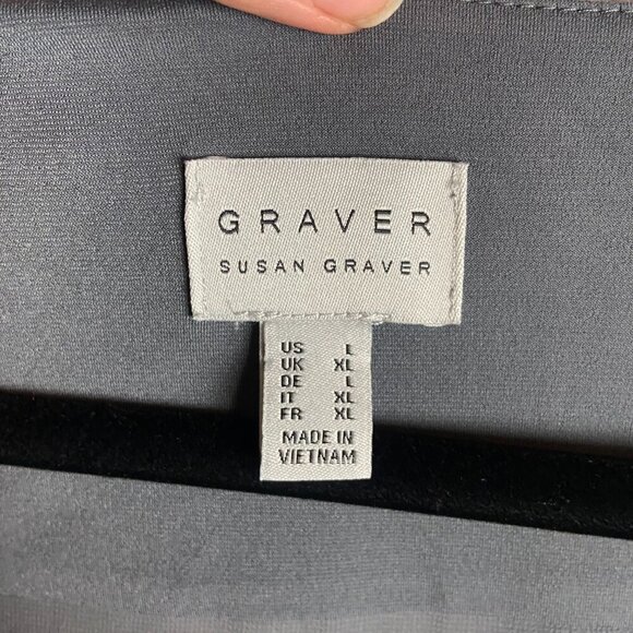 Susan Graver Size Large Liquid Knit Grey Midi Duster Vest Lagen Look Semi Sheer - Picture 5 of 5